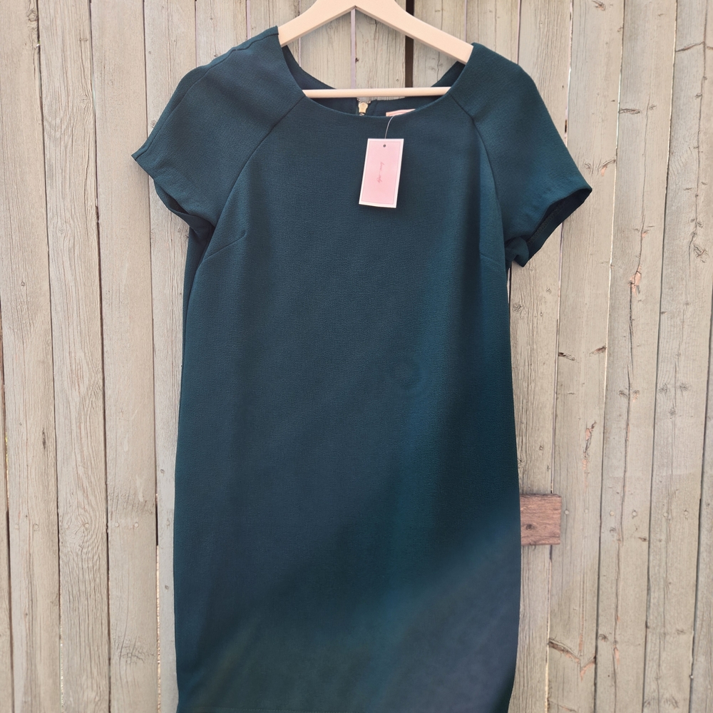 Love...ady Shift Dress NWT – Teal Green Short Sleeve Work Cocktail Dress, Size M